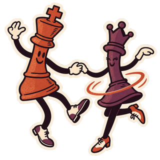 Sticker d’un roi et d’une reine qui dansent.